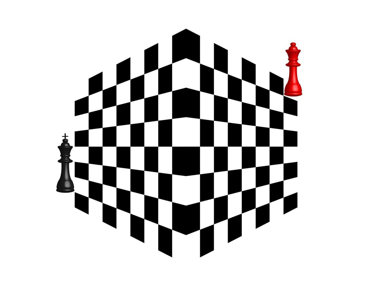 twee schaak stukken zwart en rood Aan een wit achtergrond vector