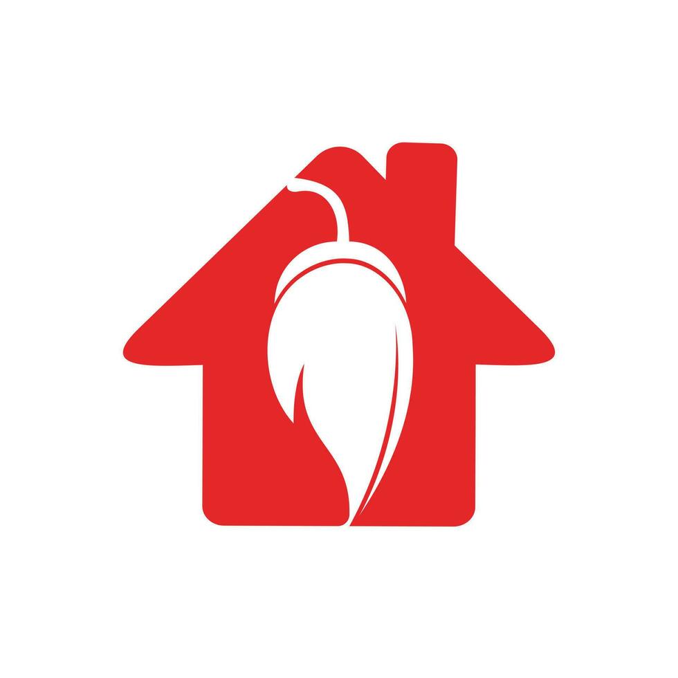 Chili huis vector logo ontwerp. heet voedsel logo concept vector. heet Chili icoon symbool.