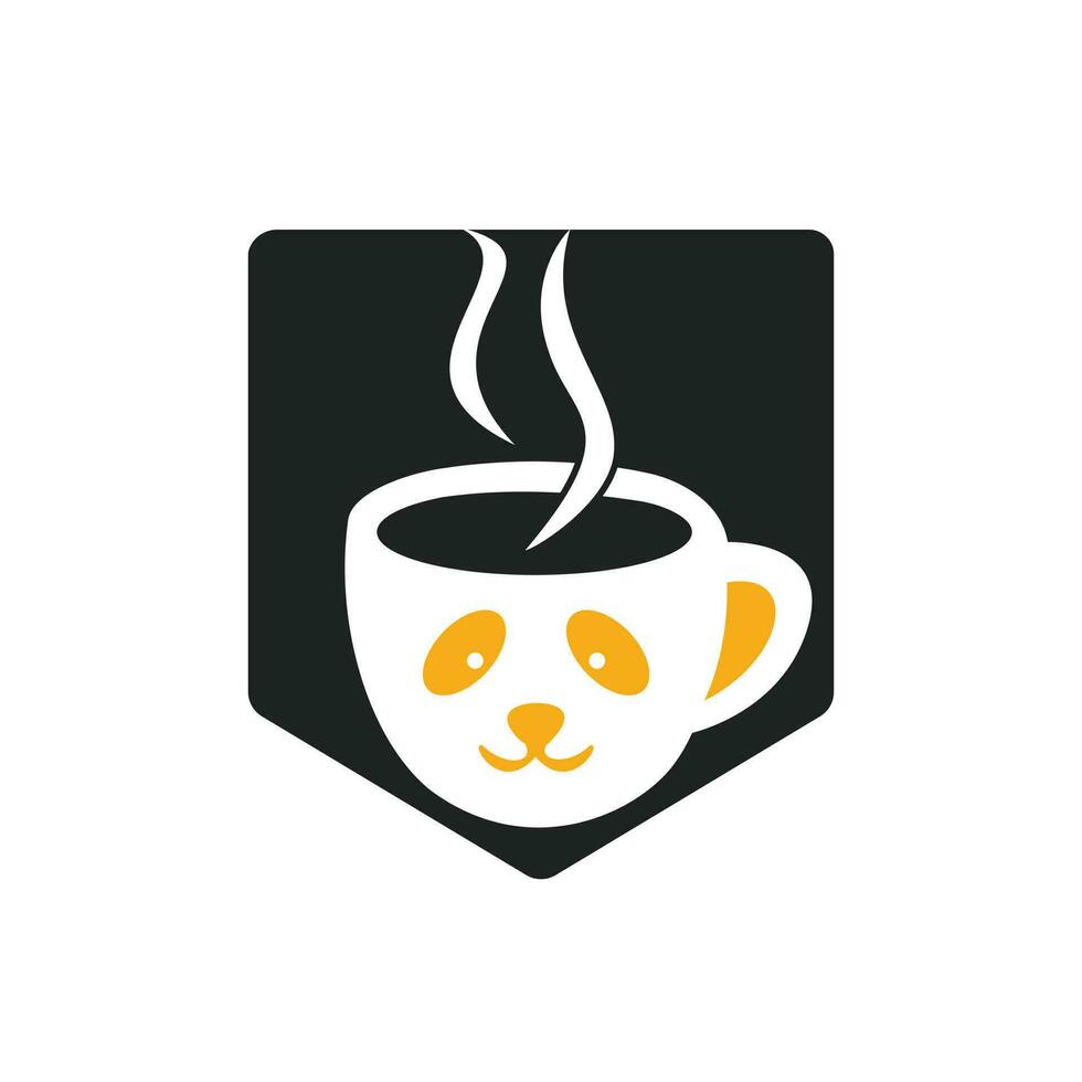 panda koffie vector logo ontwerp sjabloon. koffie winkel of restaurant logo concept.