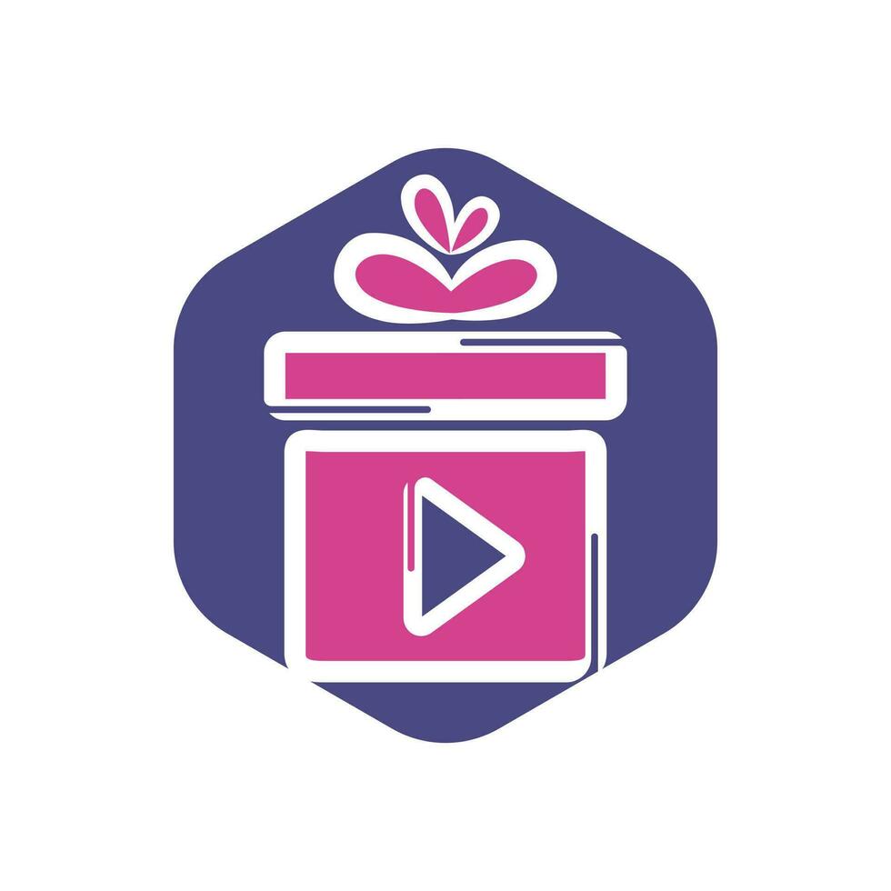 geschenk video logo sjabloon ontwerp. vector