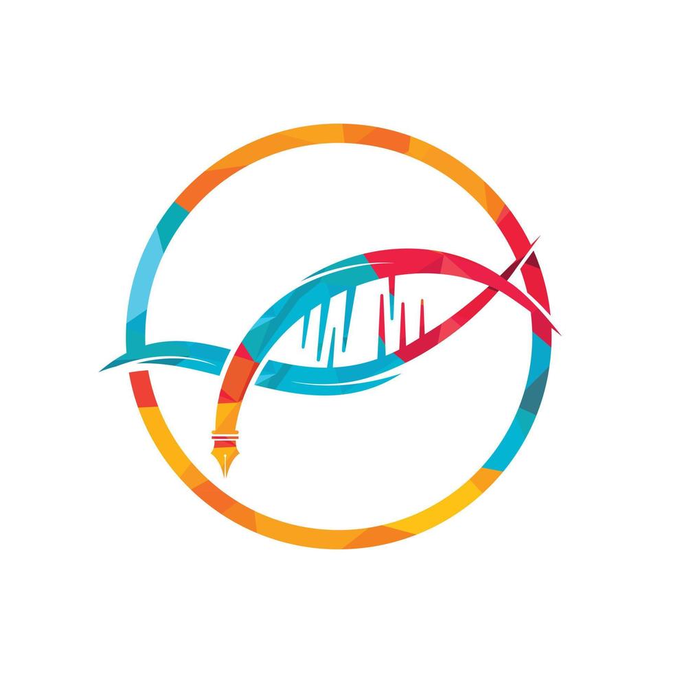 dna pen vector logo ontwerp.