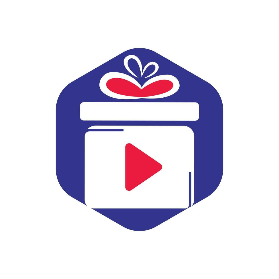 geschenk video logo sjabloon ontwerp. vector