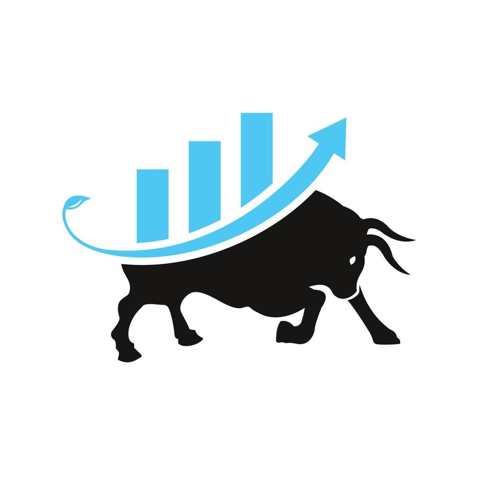 financieel stier logo ontwerp. handel stier grafiek, financiën logo. vector