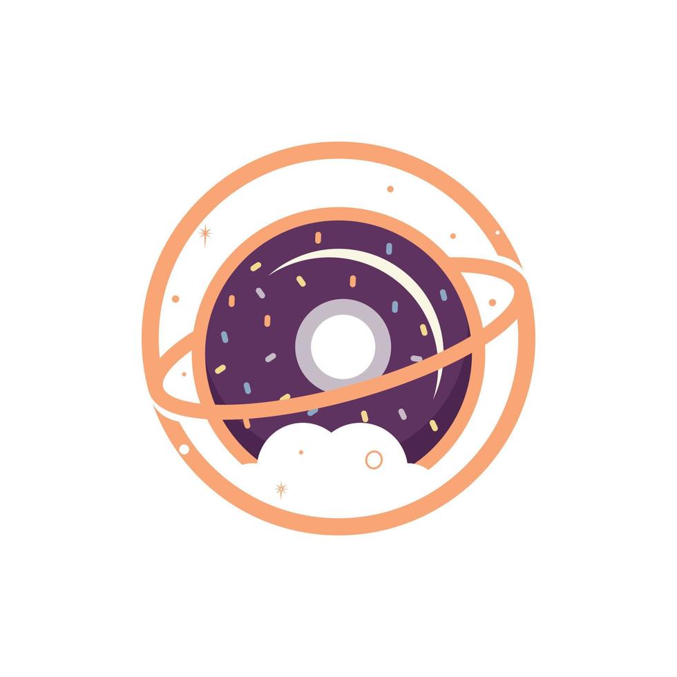 donut planeet vector logo ontwerp. uniek bakkerij logotype ontwerp sjabloon.