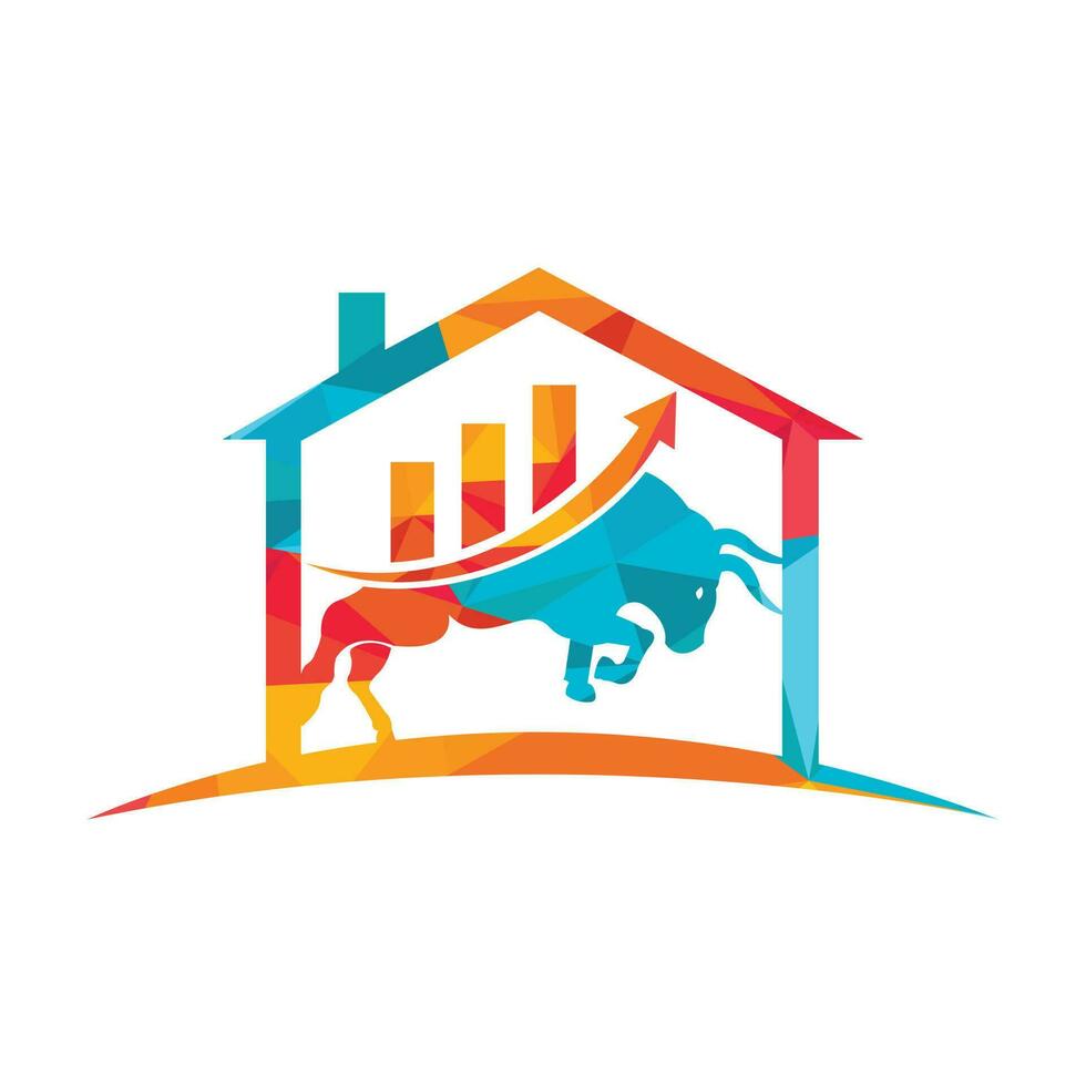 financieel stier logo ontwerp. handel stier grafiek, financiën logo. vector