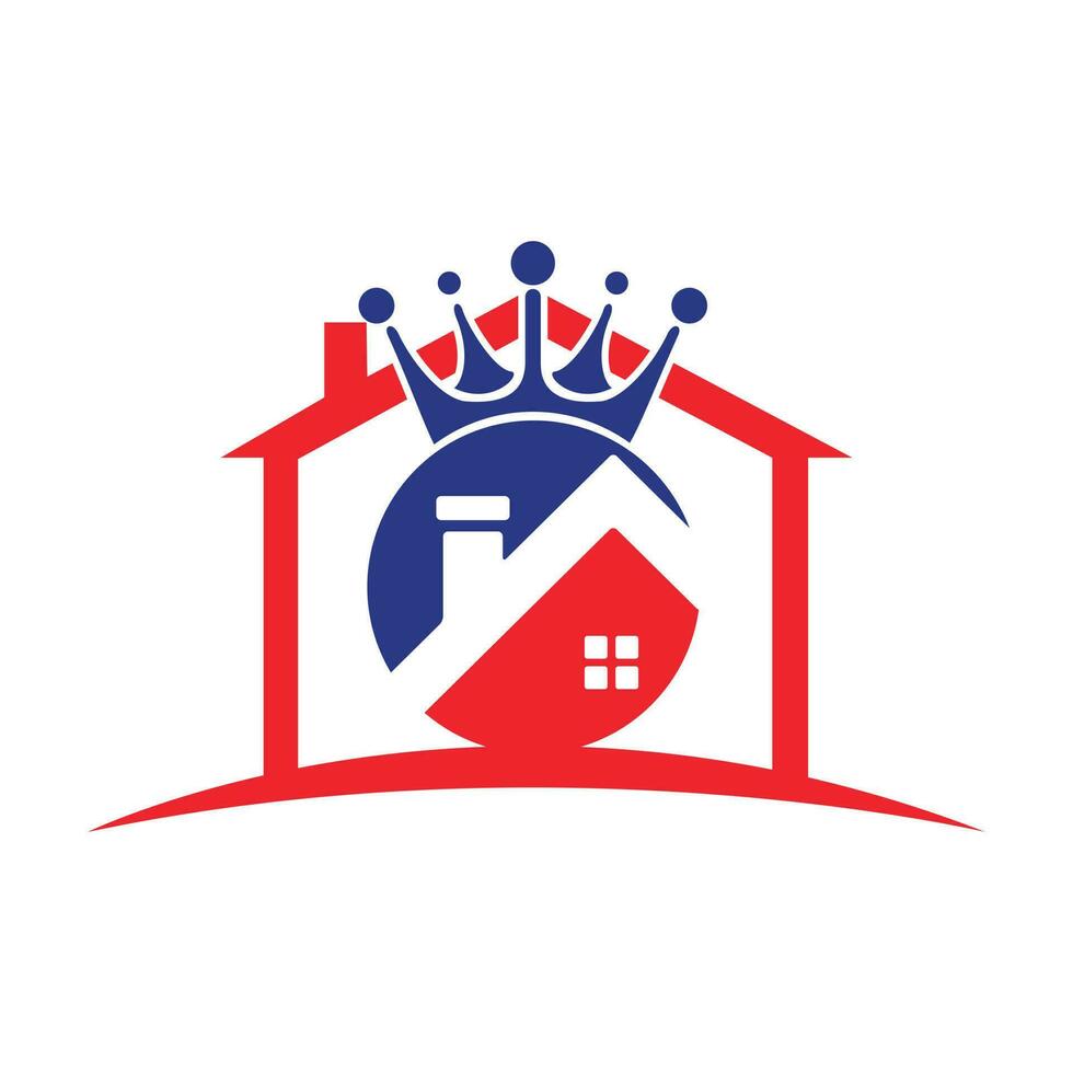 huis koning vector logo ontwerp.