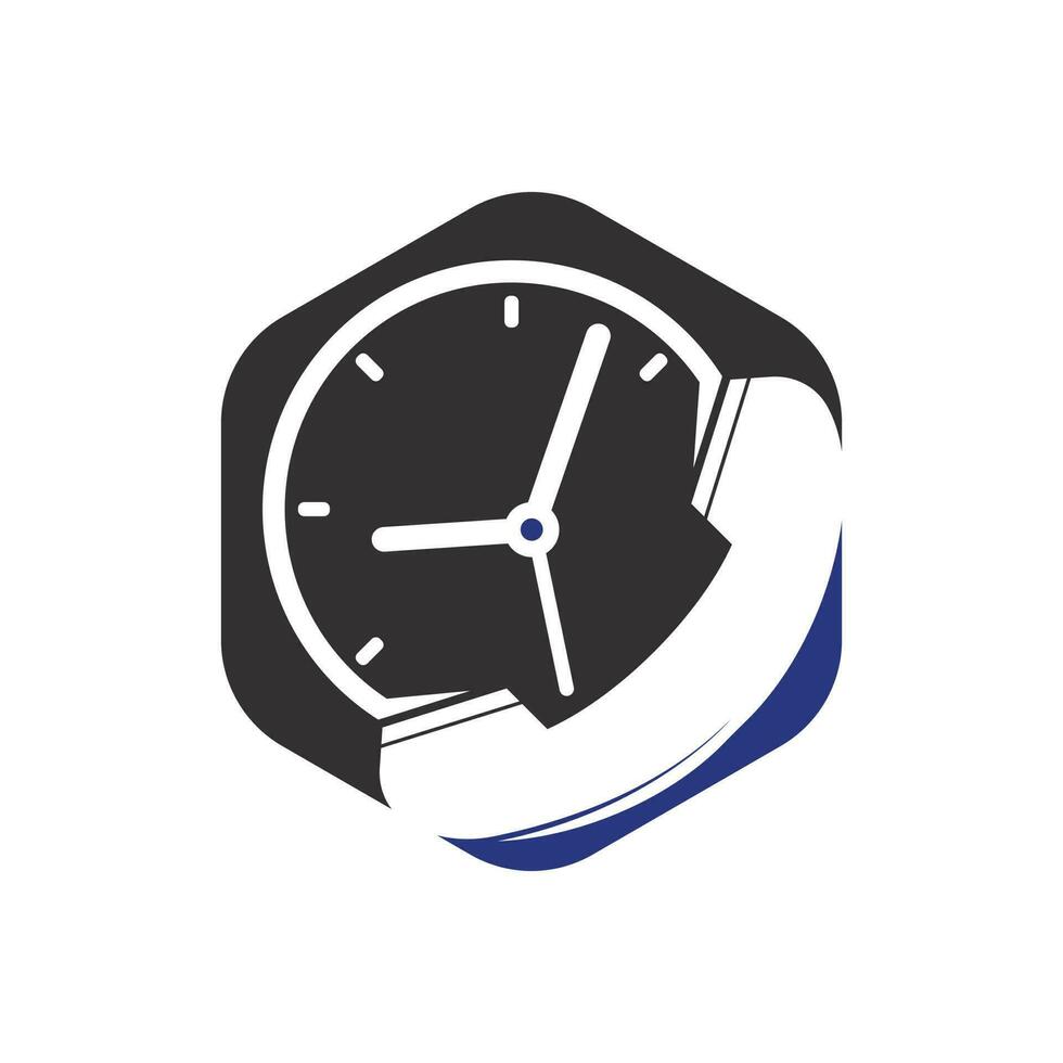 telefoontje tijd vector logo ontwerp sjabloon. ondersteuning en onderhoud logo concept.