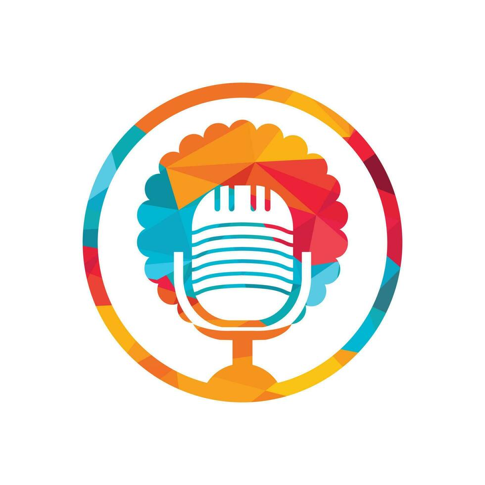 zwart mensen vector podcast logo ontwerp.