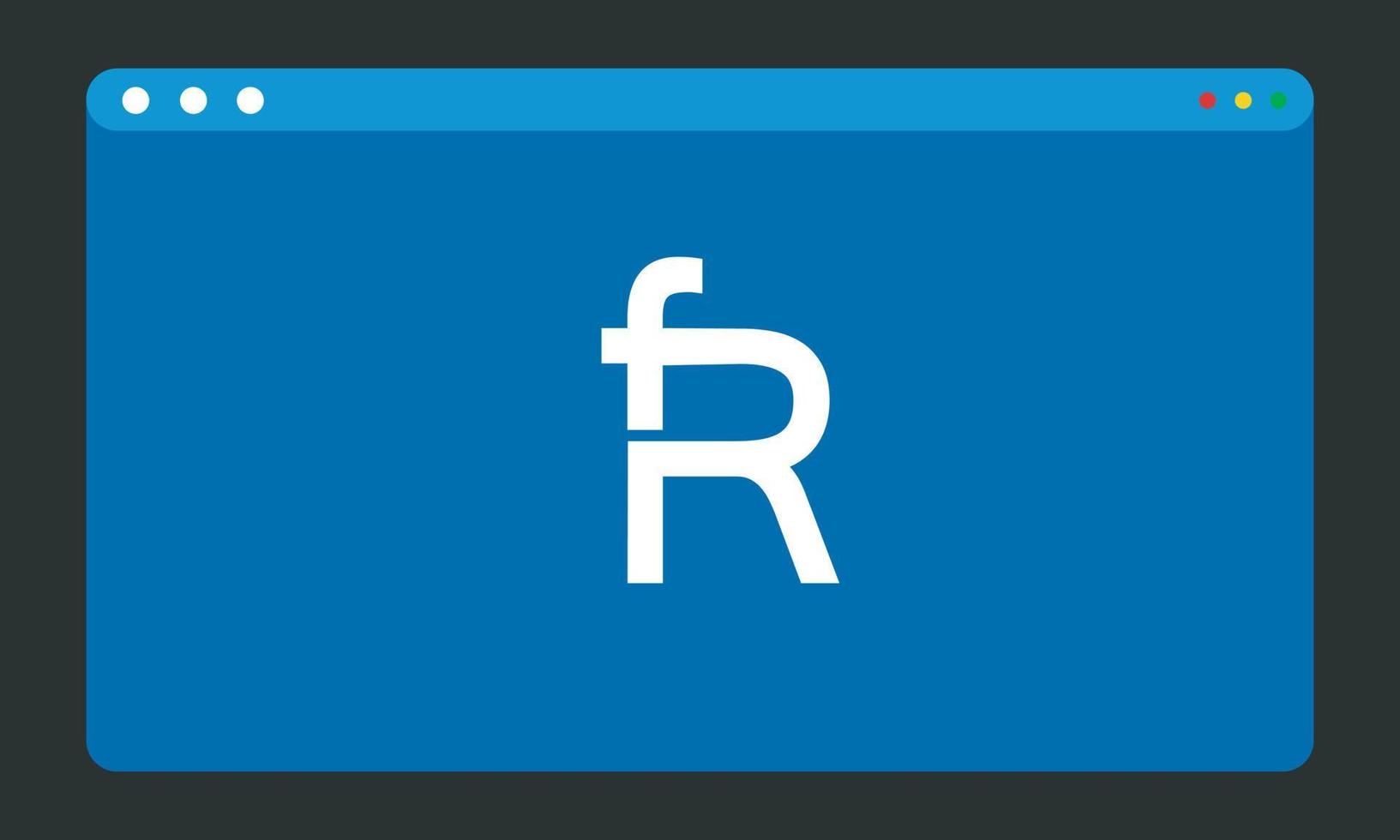 alfabet letters initialen monogram logo fr, rf, f en r vector