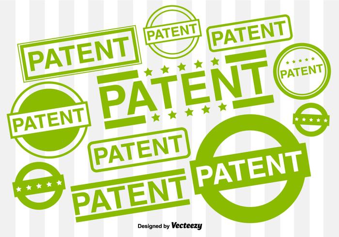 Vector Set Gepatenteerde Rubber Postzegels