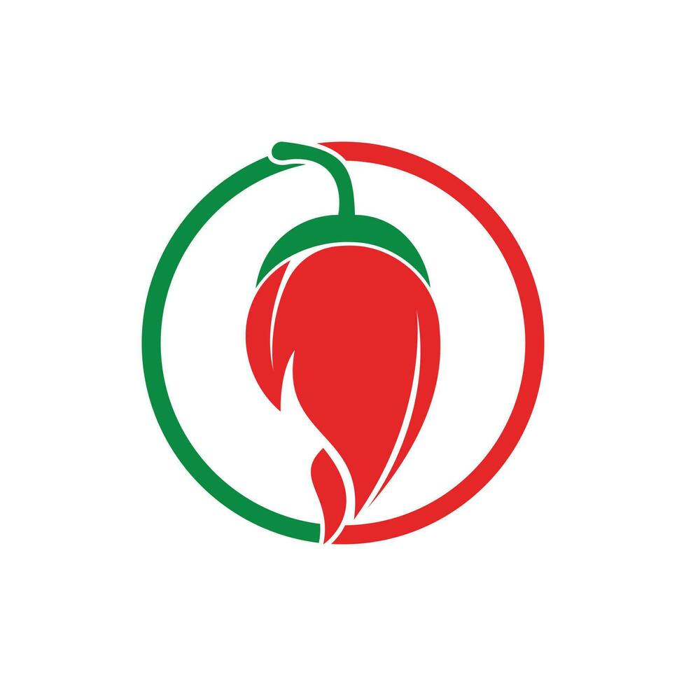 Chili heet en pittig voedsel vector logo ontwerp inspiratie. Chili peper icoon vector logo sjabloon.