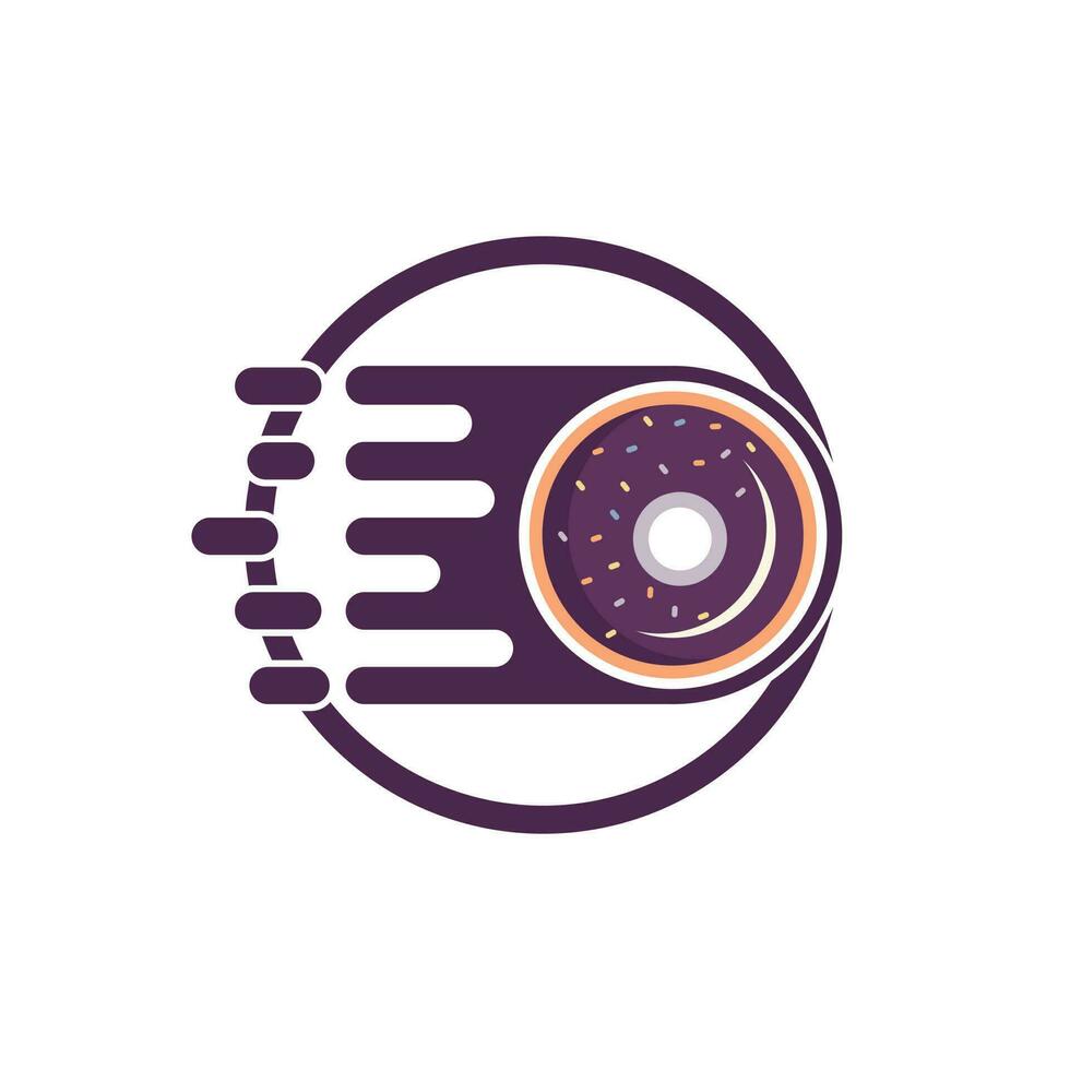 snel donut vector logo ontwerp sjabloon. voedsel onderhoud levering logo concept.