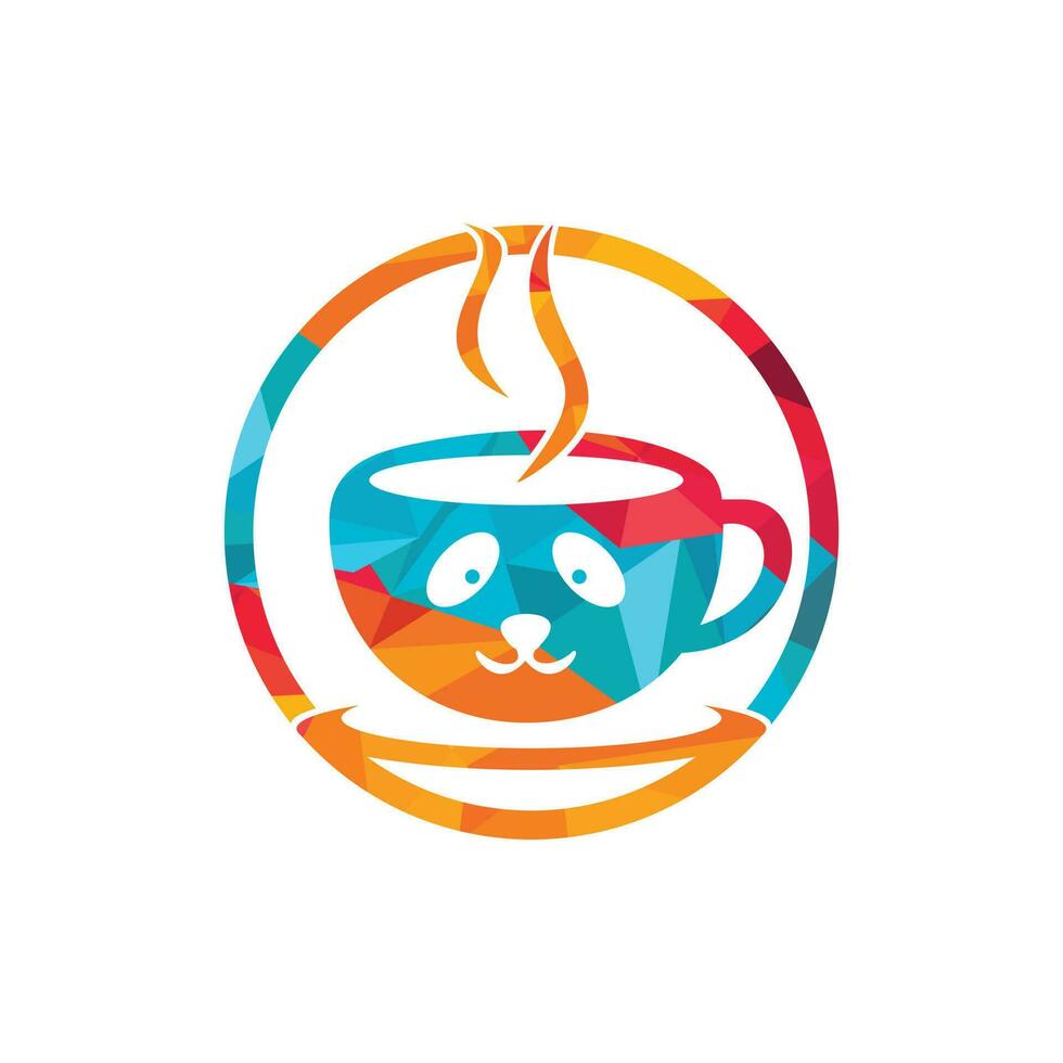 panda koffie vector logo ontwerp sjabloon. koffie winkel of restaurant logo concept.