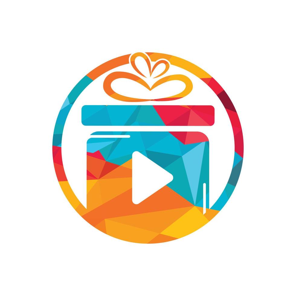geschenk video logo sjabloon ontwerp. vector