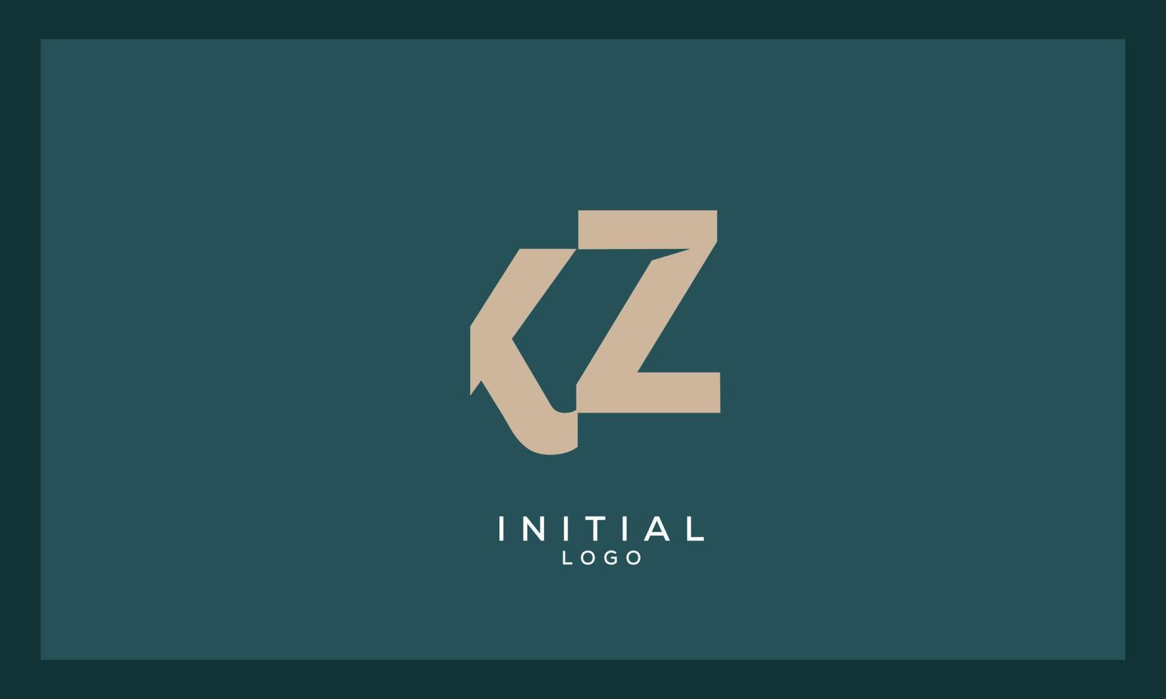 alfabet letters initialen monogram logo kz, zk, k en z vector