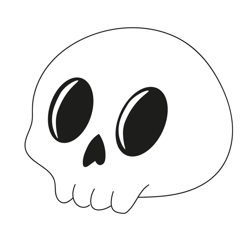schedel illustratie in doodles stijl. schedel voor halloween. schedel icoon. vector
