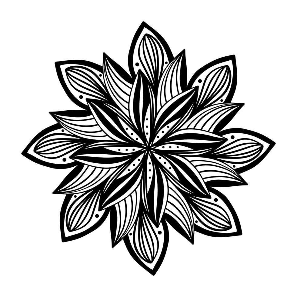 bloemen, hand- getrokken aster mandala bloemen in tekening stijl geïsoleerd Aan wit achtergrond. kleur bladzijde voor volwassen en kinderen, decoreren kinderen speelkamer of groet kaart. chrysant, lotus. vector