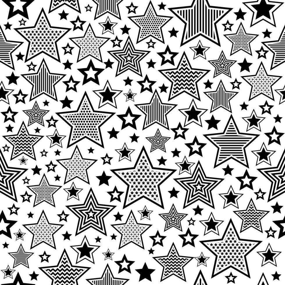 divers sterren patroon tekening verzameling ster vector naadloos patroon