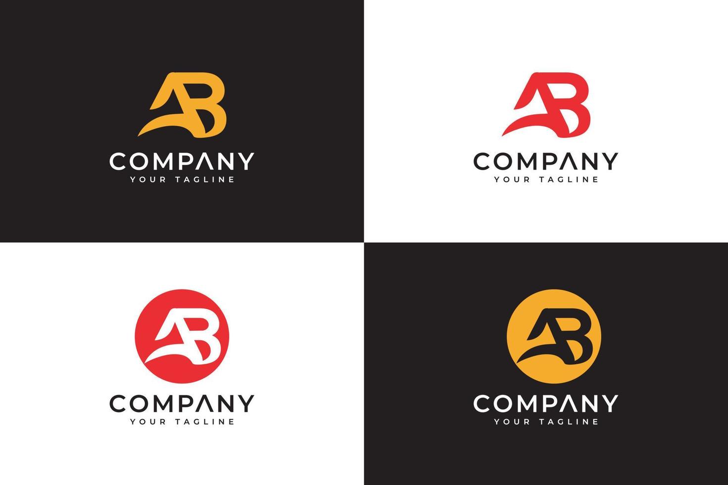 gemakkelijk creatief brief ab logo ontwerp vector