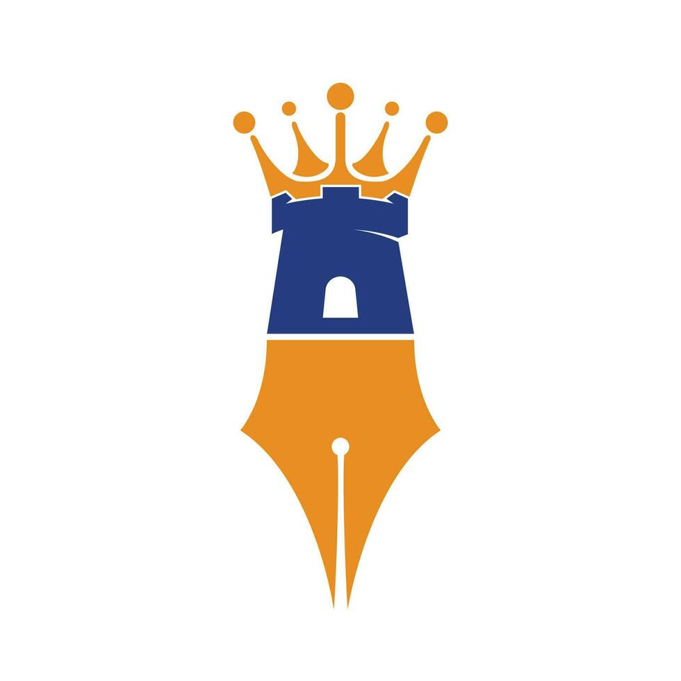 kasteel pen onderwijs vector logo ontwerp.