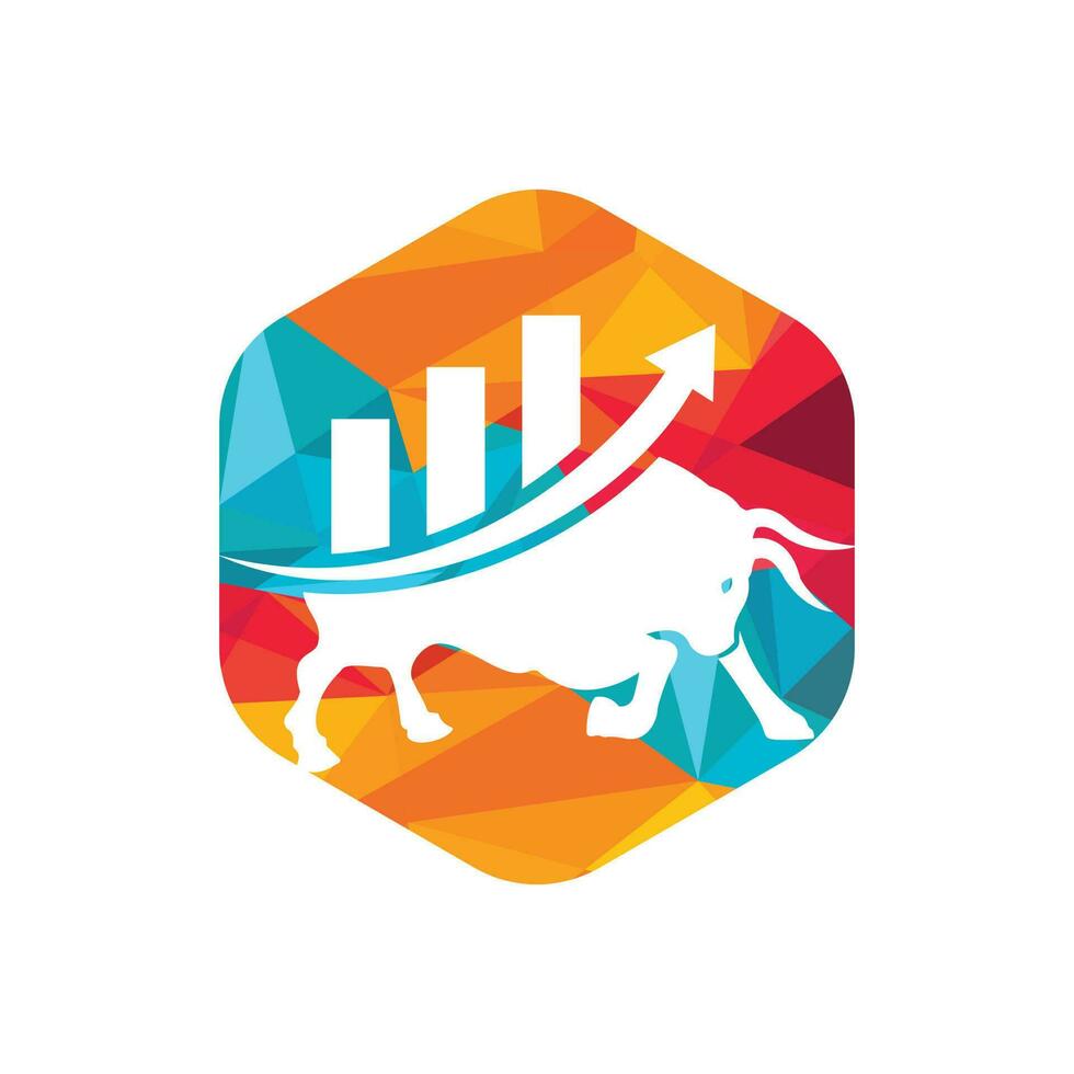 financieel stier logo ontwerp. handel stier grafiek, financiën logo. vector