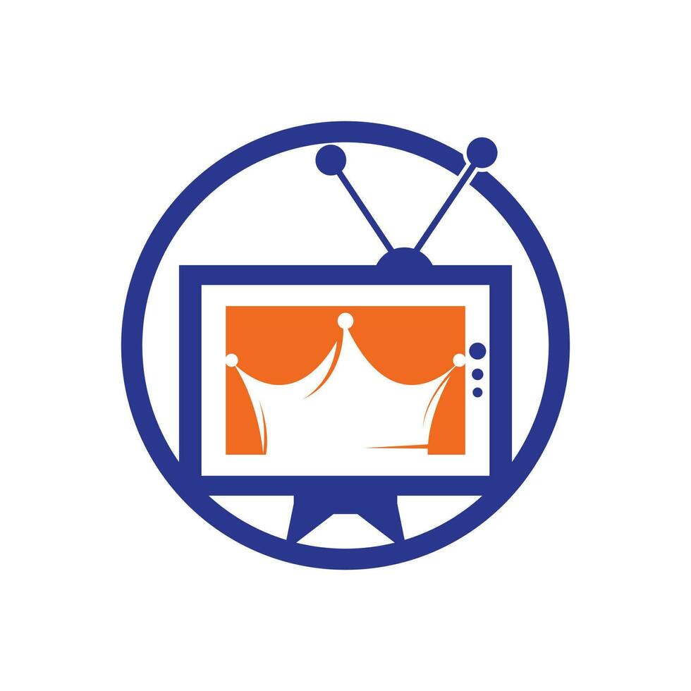 koning TV vector logo ontwerp sjabloon.