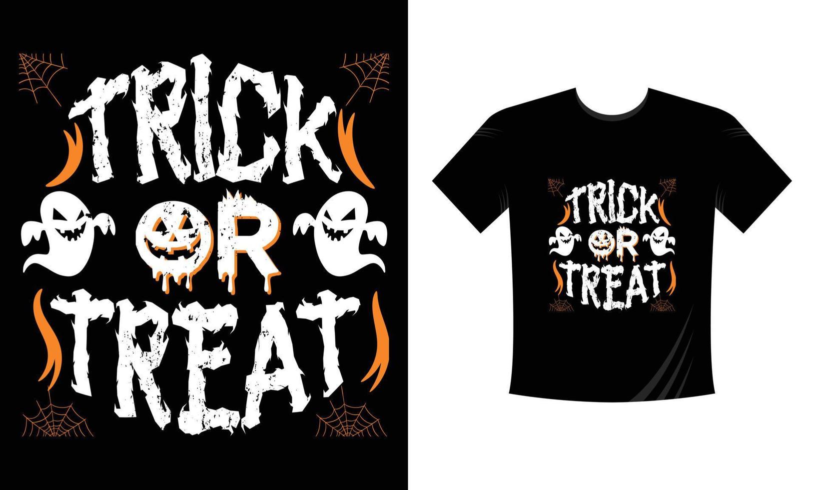 truc of traktatie -halloween afdrukken t-shirt typografie ontwerp vector