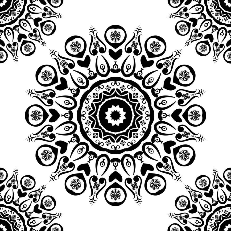 anti spanning bloemen mandala patroon volwassen kleur bladzijde, gemakkelijk mandala, meditatie kleur bladzijde Aan wit achtergrond vector