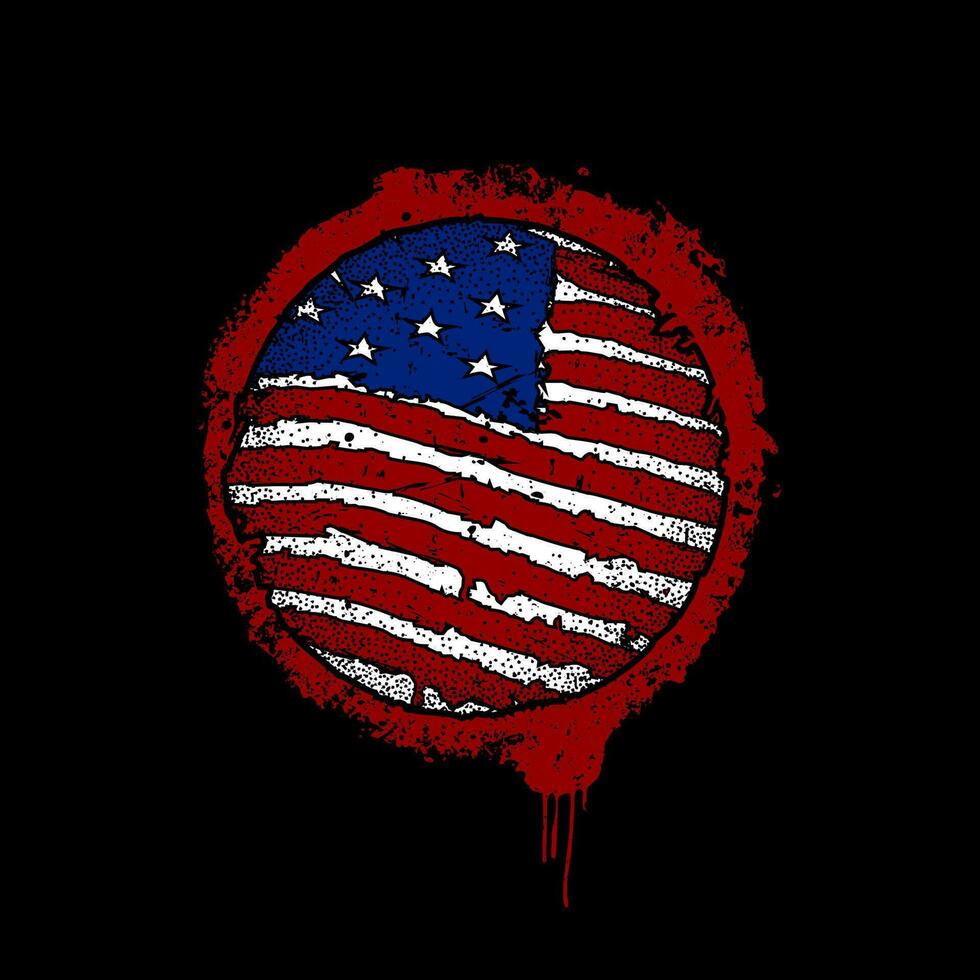 bloederig vlag Amerika iconisch stijl vector