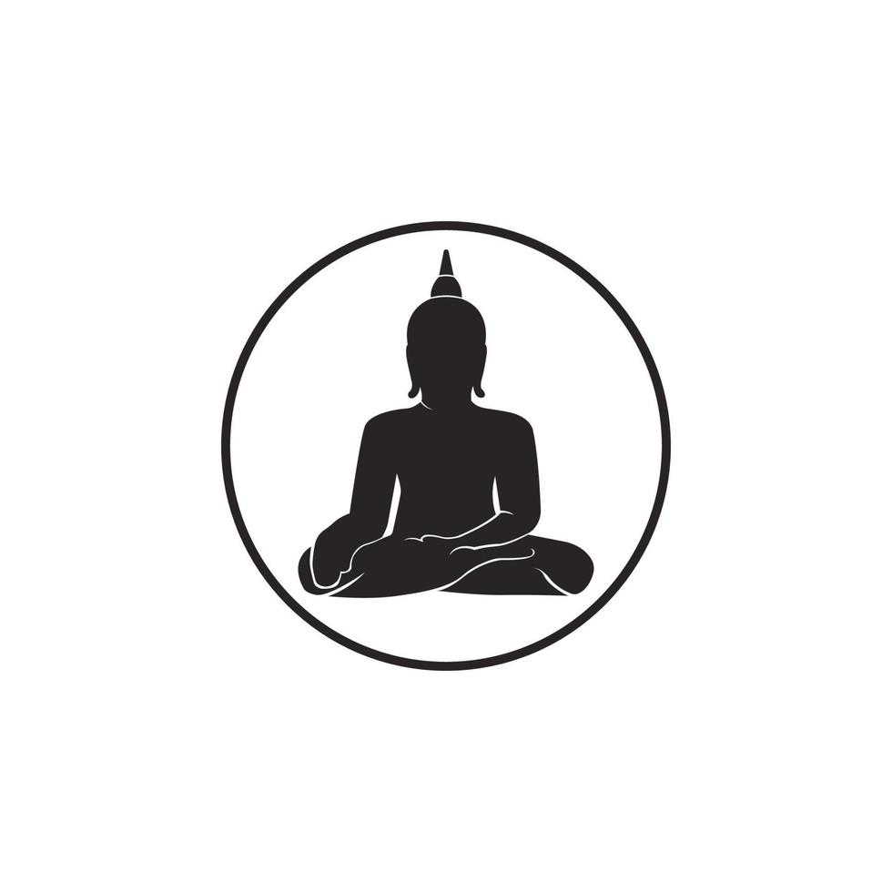 Boeddha icoon vector illustratie symbool ontwerp