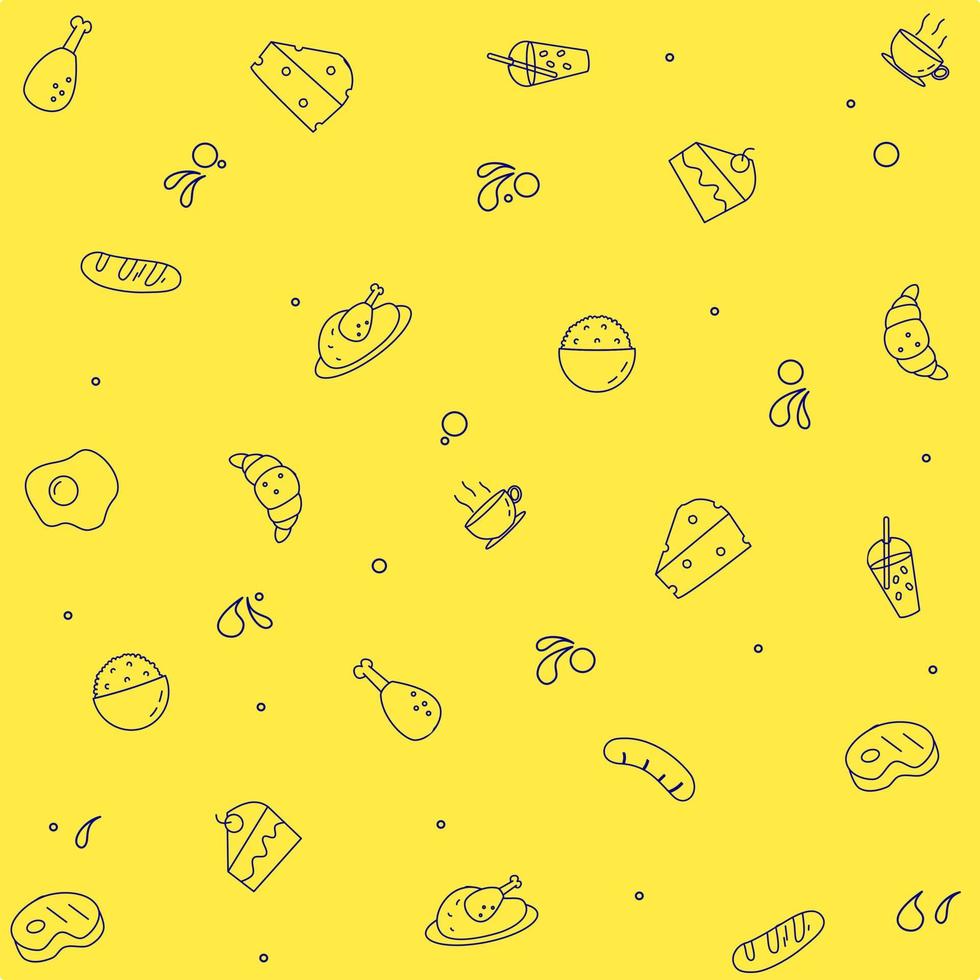 voedsel tekening patroon achtergrond vector