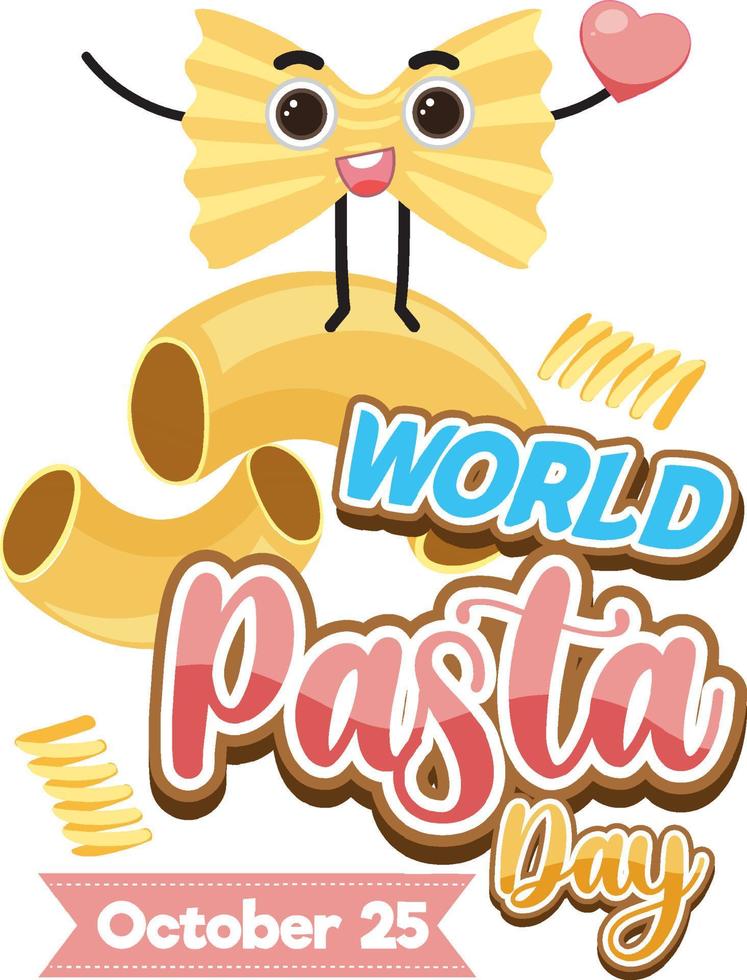 wereld pastadag posterontwerp vector