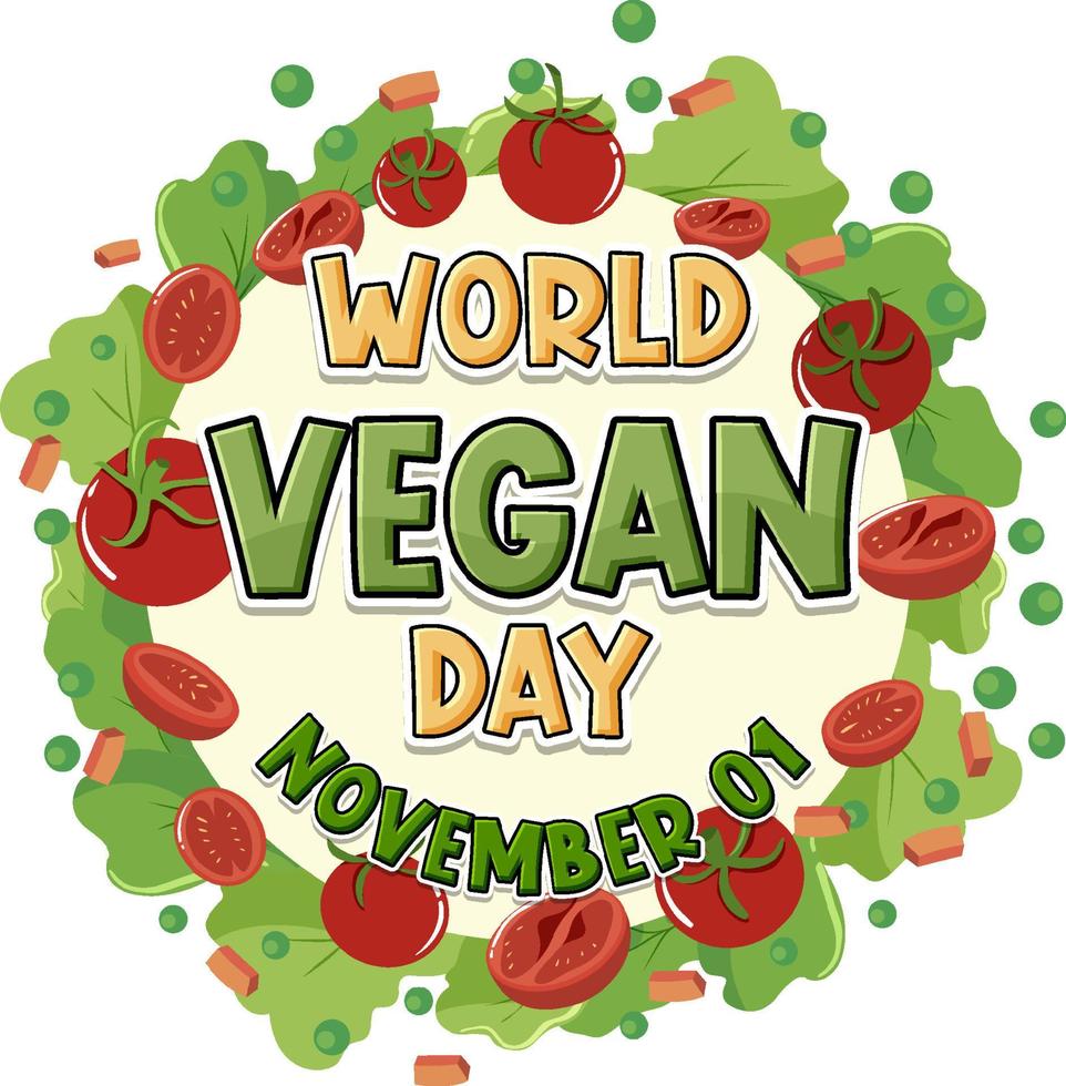 wereld veganistisch dag logo ontwerp vector