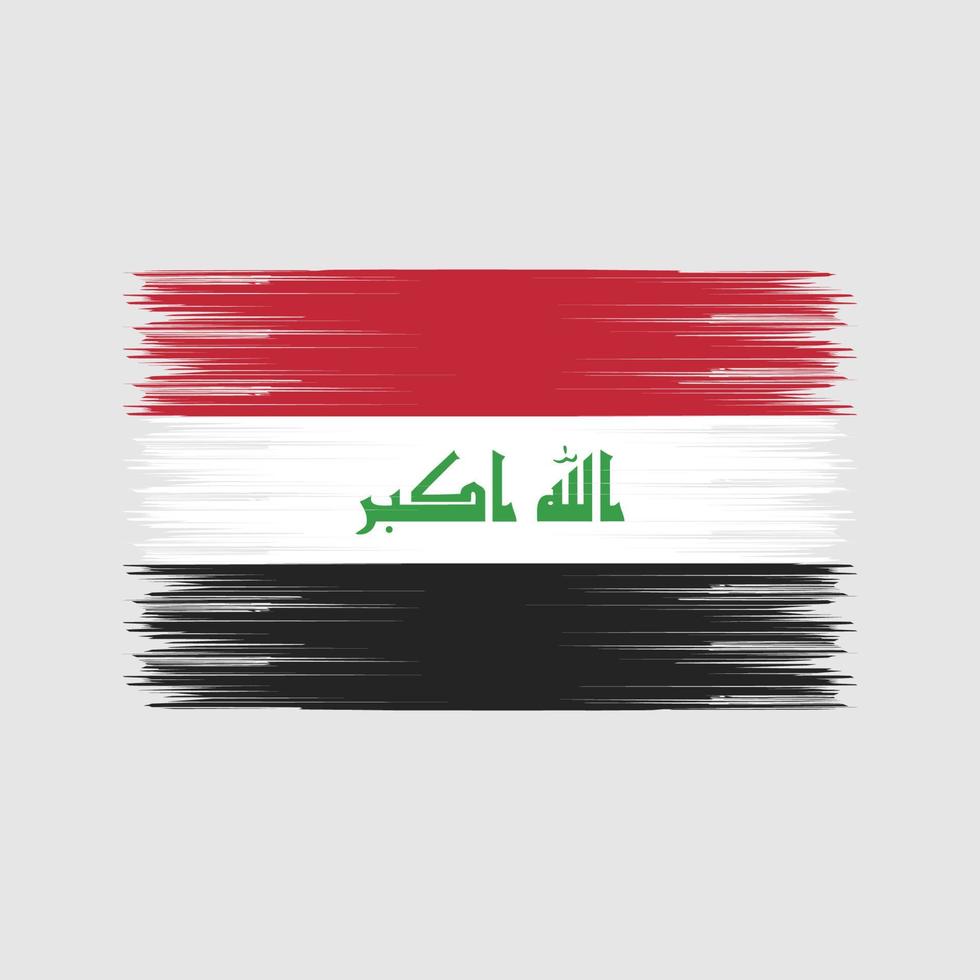 Irak vlag borstel. nationale vlag vector