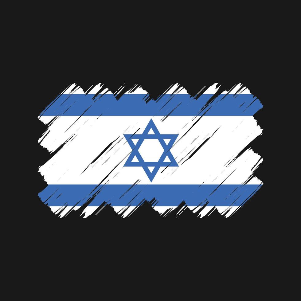 Israëlische vlag penseelstreken. nationale vlag vector