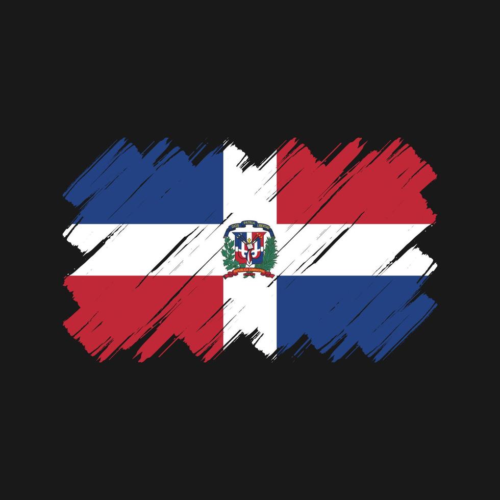 Dominicaanse Republiek vlag penseelstreken. nationale vlag vector