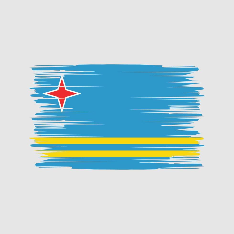 aruba vlag penseelstreken. nationale vlag vector