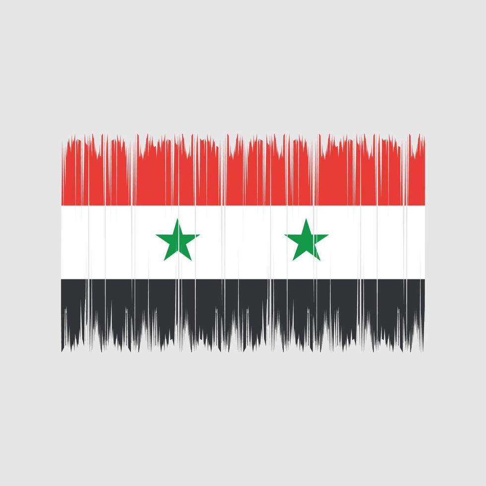 syrië vlag borstel. nationale vlag vector