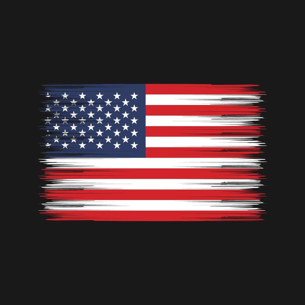 Amerikaanse vlagborstel. nationale vlag vector