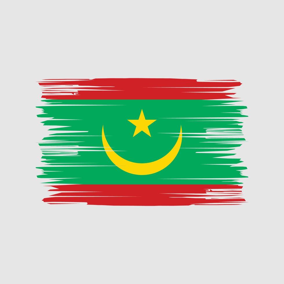 Mauritanië vlag penseelstreken. nationale vlag vector