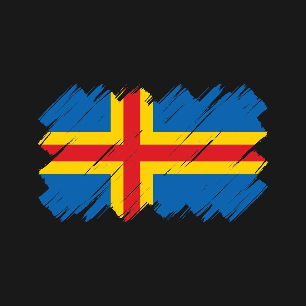 aland eilanden vlag penseelstreken. nationale vlag vector