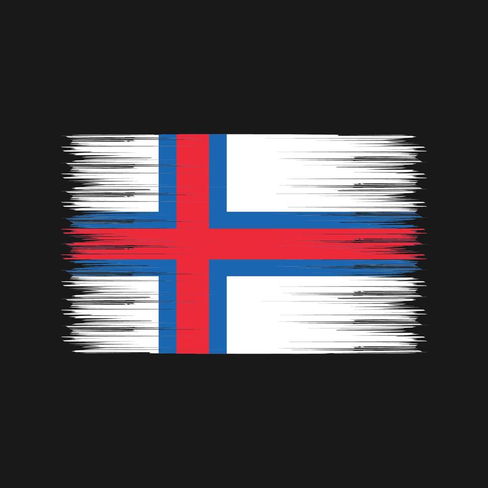 vlagborstel van de Faeröer. nationale vlag vector