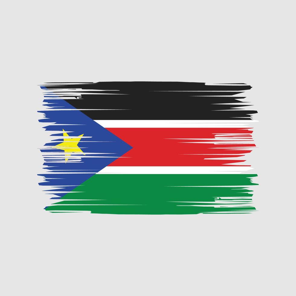 Zuid-Soedan vlag penseelstreken. nationale vlag vector