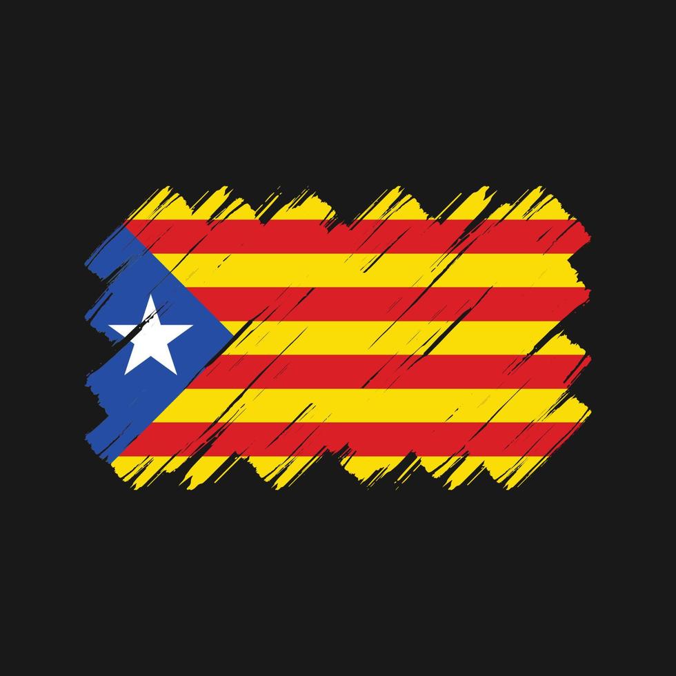 Catalonië vlag penseelstreken. nationale vlag vector