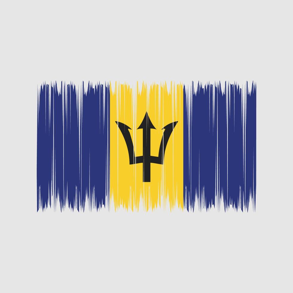 vlagborstel van barbados. nationale vlag vector