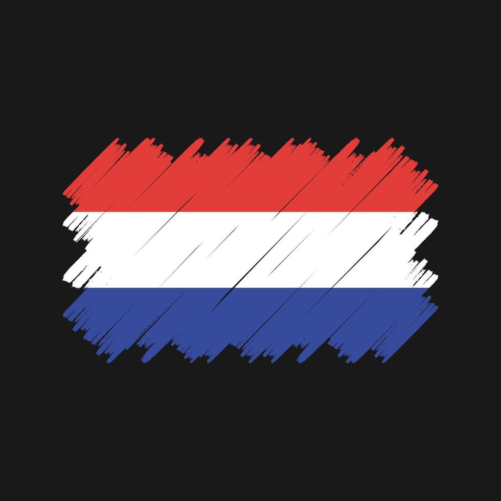 nederlandse vlag borstel vector. nationale vlag vector