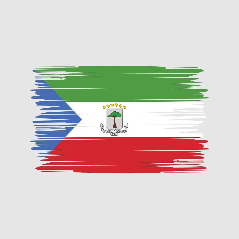 Equatoriaal-Guinea vlag penseelstreken. nationale vlag vector