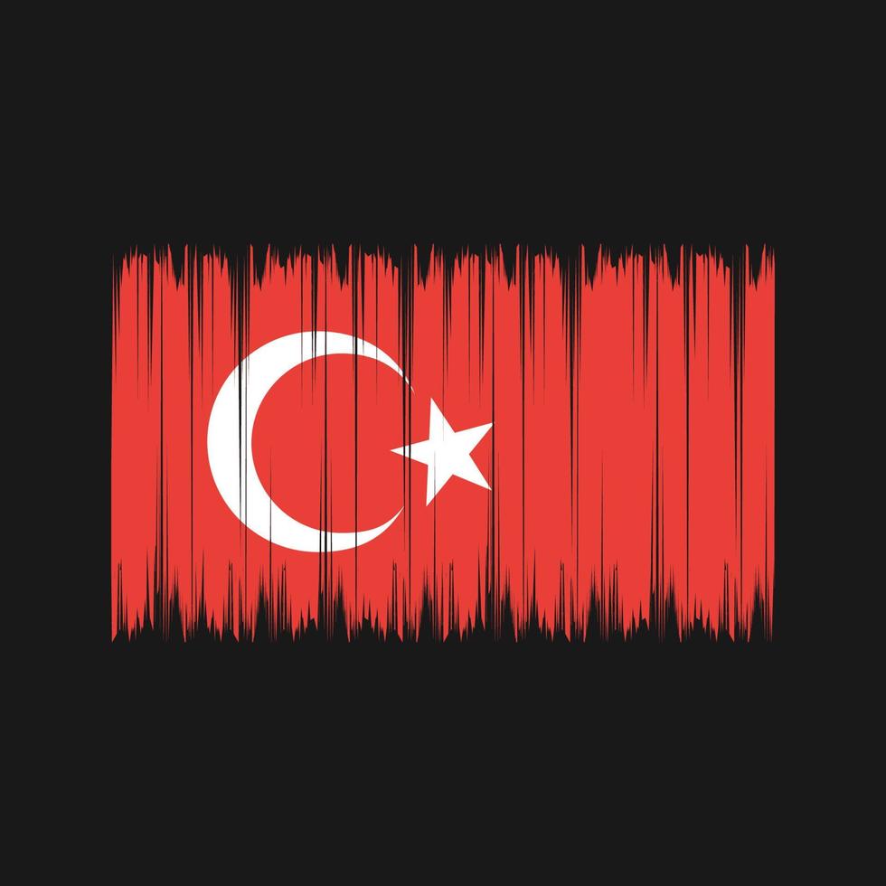 turkije vlag borstel. nationale vlag vector