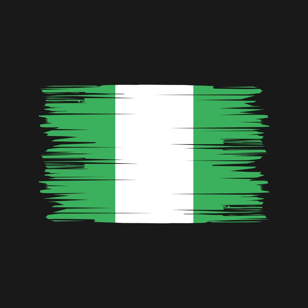 Nigeria vlag penseelstreken. nationale vlag vector