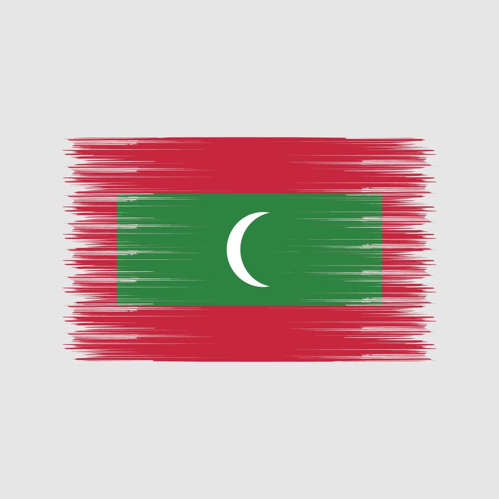 Maldiven vlag borstel. nationale vlag vector